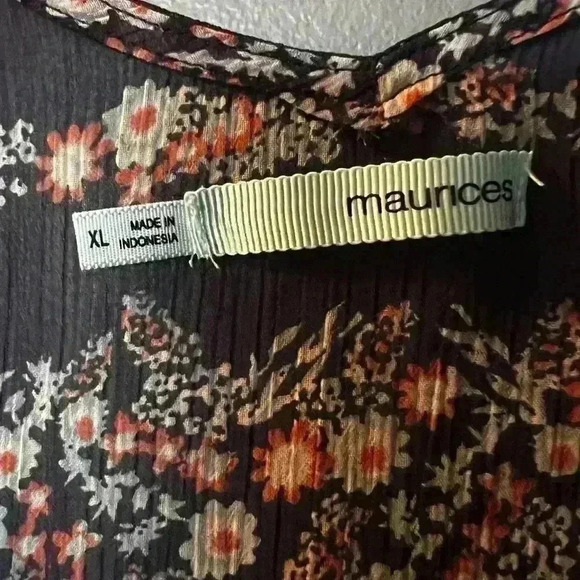 Maurice's Women's Sz XL Handkerchief Cami Tank Blue Floral - Picture 3 of 4